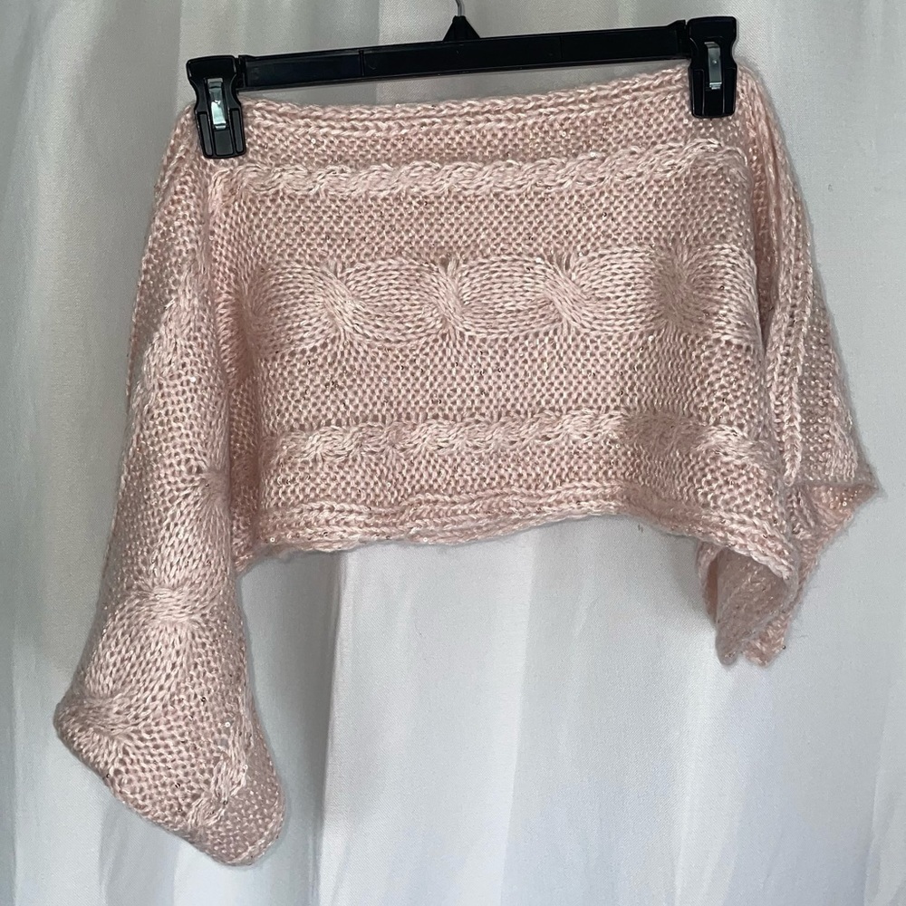 Jessica Simpson Scarf Cable Knit Sequin Sparkle Design